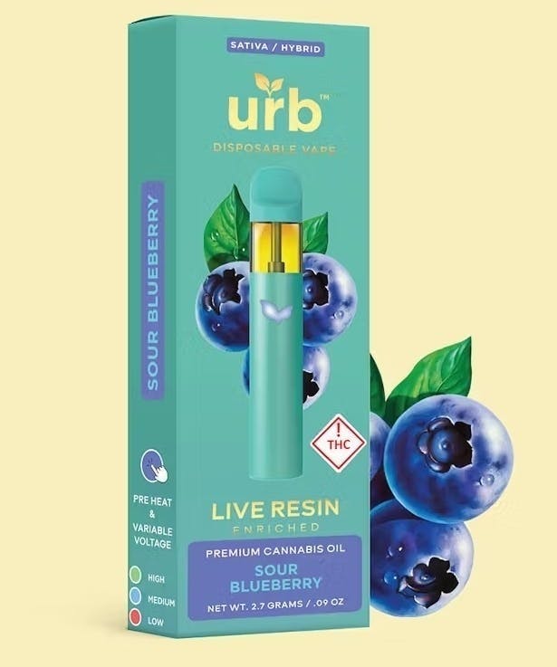 Photograph of product: Urb - 2.7g Disposable - Sour Blueberry