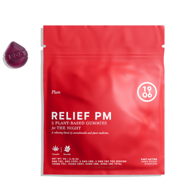 Photograph of product: 1906 | Relief PM for Pain - Plum | 5pk