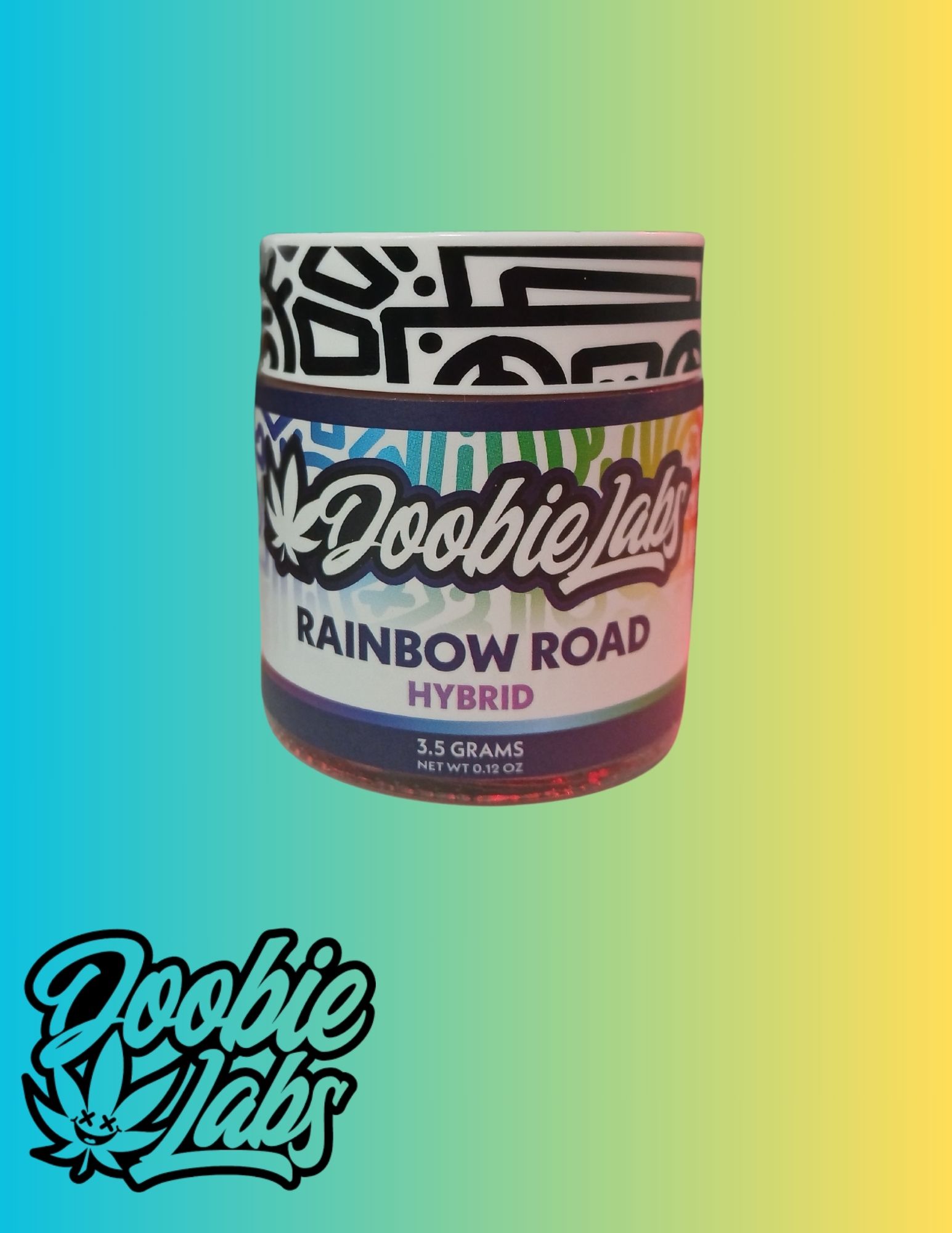 Photograph of product: Doobie Labs | 3.5g Flower Jar | Rainbow Road