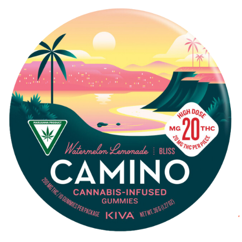 Photograph of product: Kiva Confections Camino Watermelon Lemonade Bliss Gummies 200mg THC
