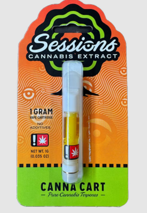 Photograph of product: Cartridge - 1g Distillate Sessions - Purple Mimosa
