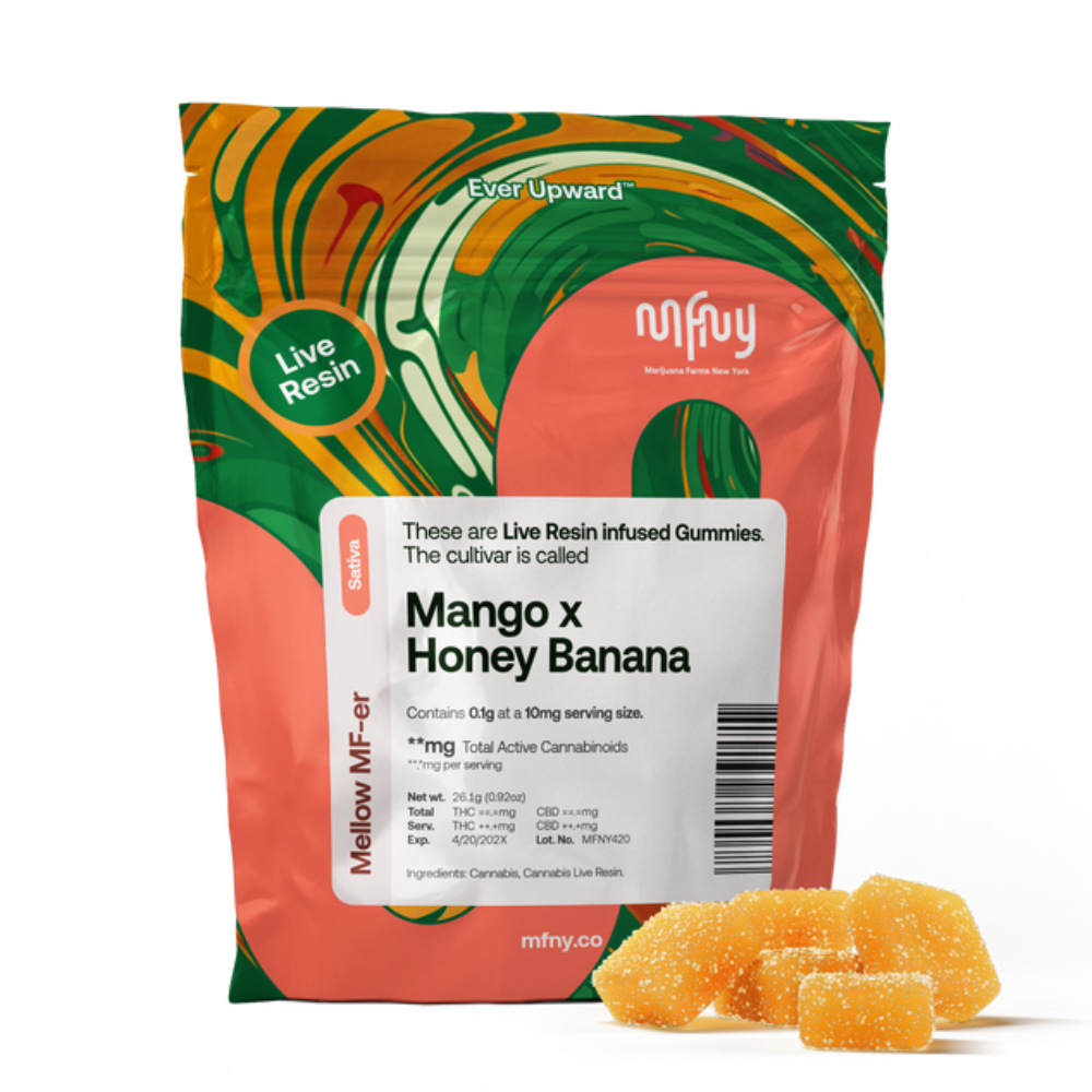 Photograph of product: MFNY | Mango x Honey Banana Live Resin | Gummies | 10pk | 100mg