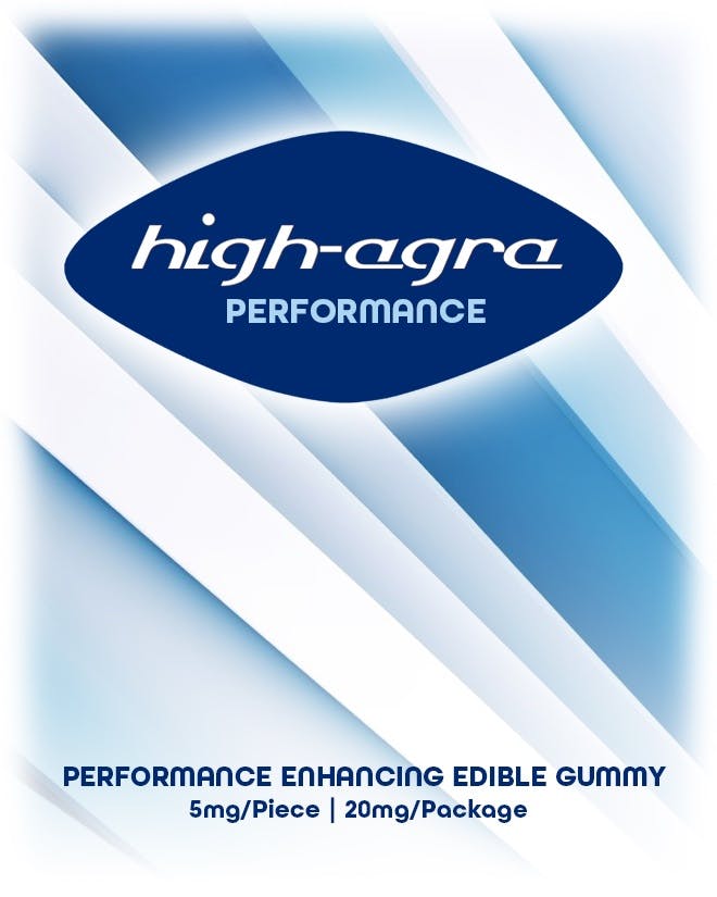 Photograph of product: High-Agra | 20MG CBD: 20MG CBG | 600MG Gummies | 15PK