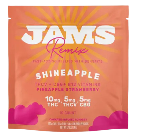 Photograph of product: JAMS | Shineapple 2:1:1 | Edibles | [10pk x 100mg] | Fast Acting Jelly