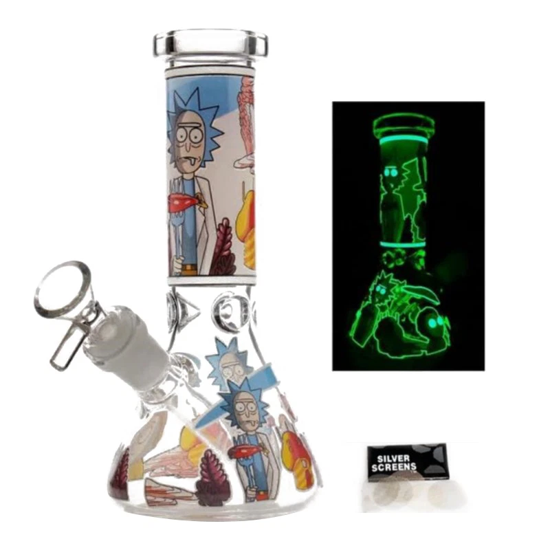 Photograph of product: 8" Rick & Morty Water Glow In The Dark Bong