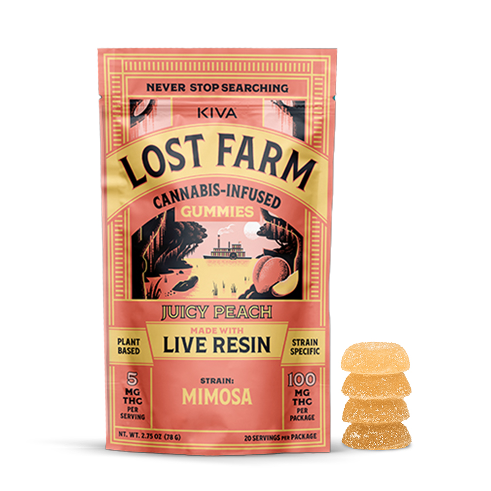 Photograph of product: Lost Farm Mimosa x Juicy Peach Gummies 20pk