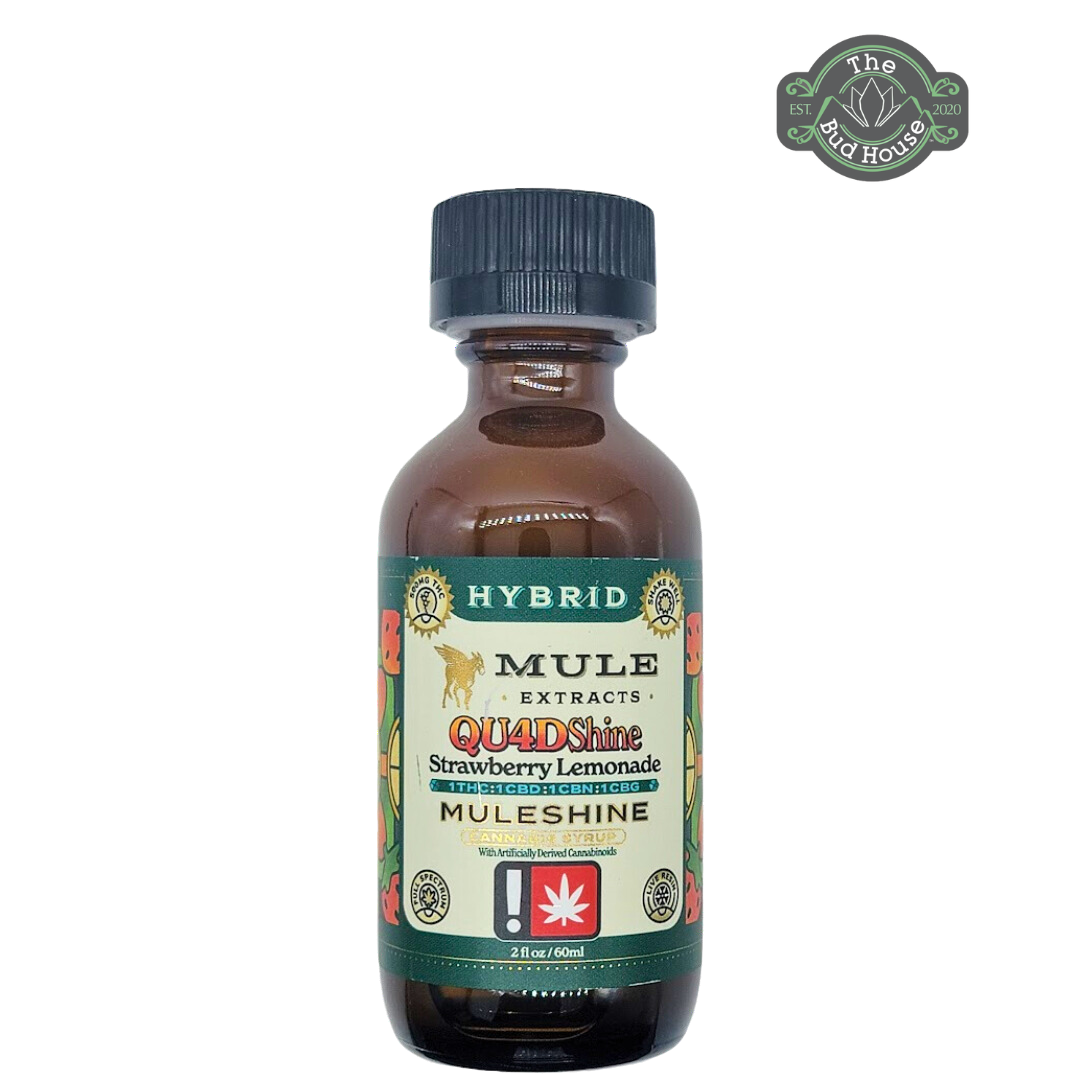 Photograph of product: MuleShine 2oz STRAWBERRY LEMONADE 1:1:1:1 500mg Tincture