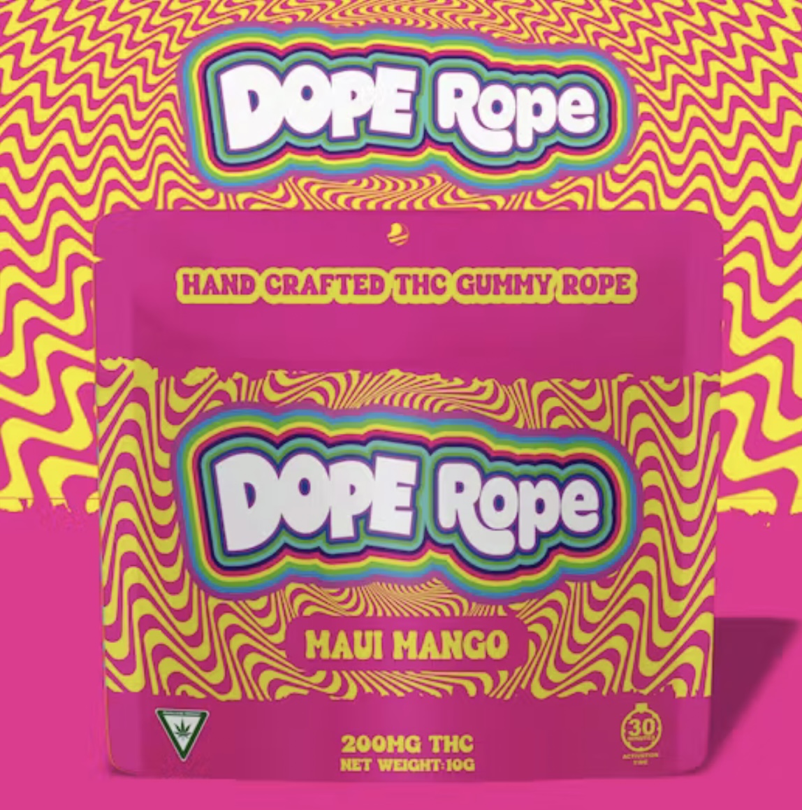 Photograph of product: Dope Rope: Maui Mango 200MG Gummy