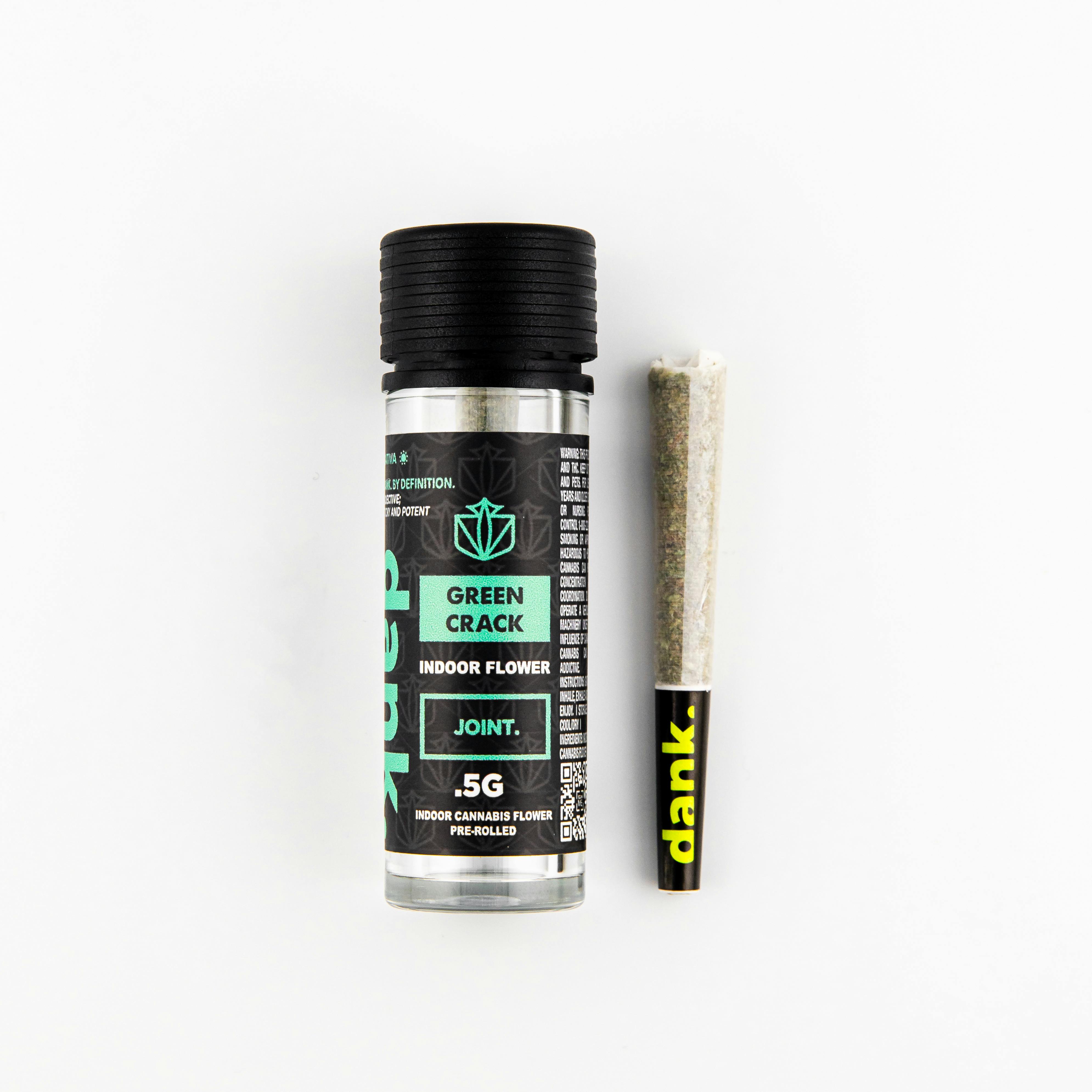 Photograph of product: Dank | Pre-Roll | Green Crack | 0.5g