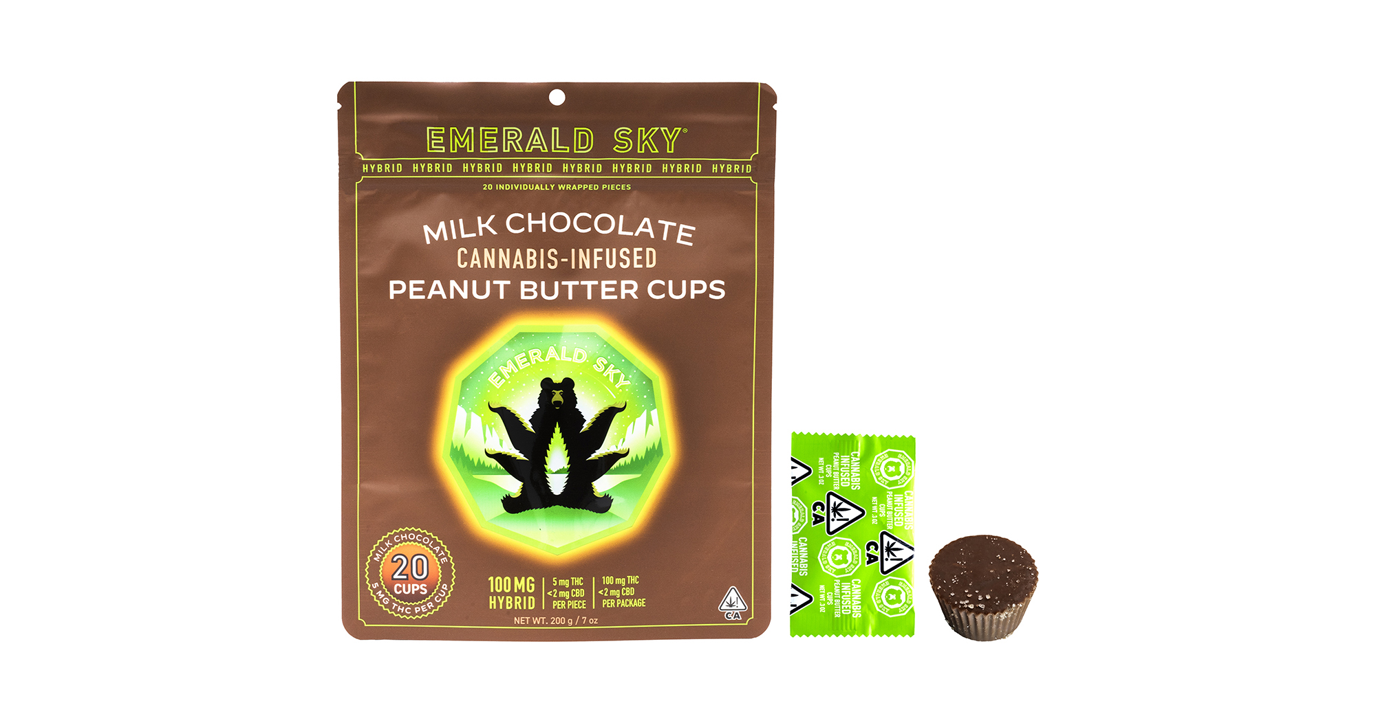 Photograph of product: Emerald Sky | Hybrid Peanut Butter Cups | 20pk | 5mg