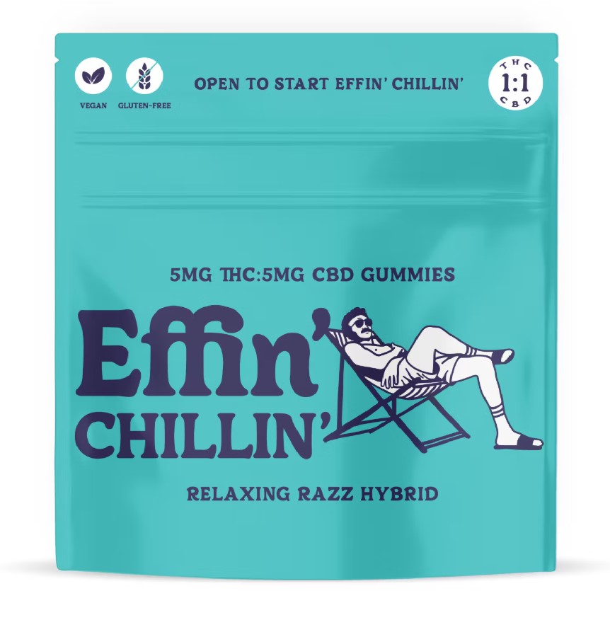 Photograph of product: Chill Relaxing Razz 1:1 TH-oui:CBD Gummies | 20 Servings