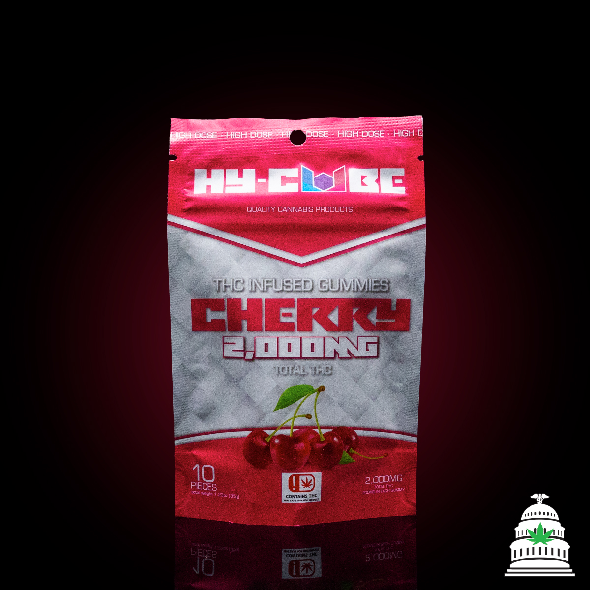 Photograph of product: Cherry - 2000mg Hy Cube Gummies