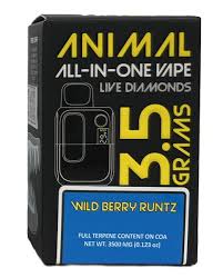 Photograph of product: ANIMAL | Wild Berry Runtz | AIO Live Diamond Disposable Vape | 3.5g