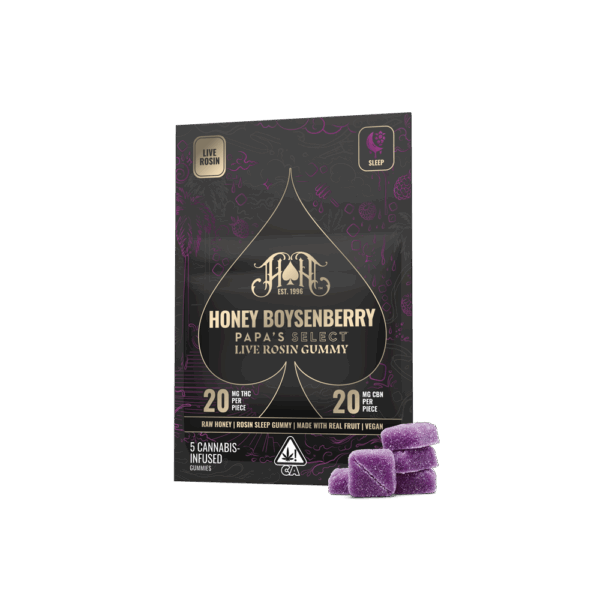 Photograph of product: Honey Boysenberry Live Rosin Gummies - 200mg