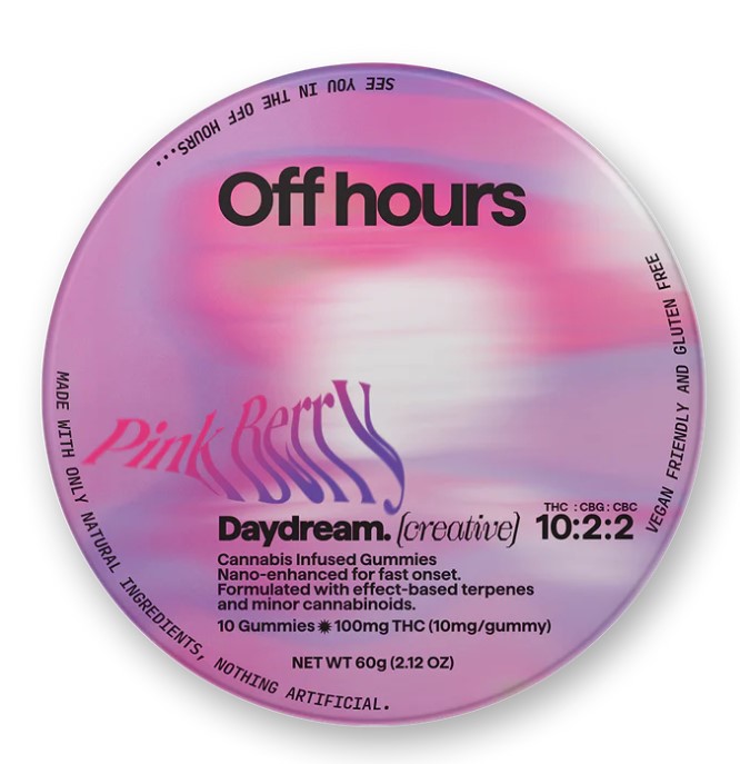 Photograph of product: Off Hours | Daydream | Pink Berry Gummies | 10 pk 100mg