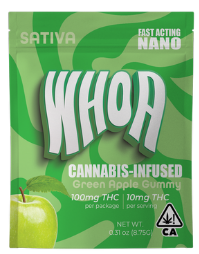 Photograph of product: Whoa | Green Apple Gummy - Bite | 100mg