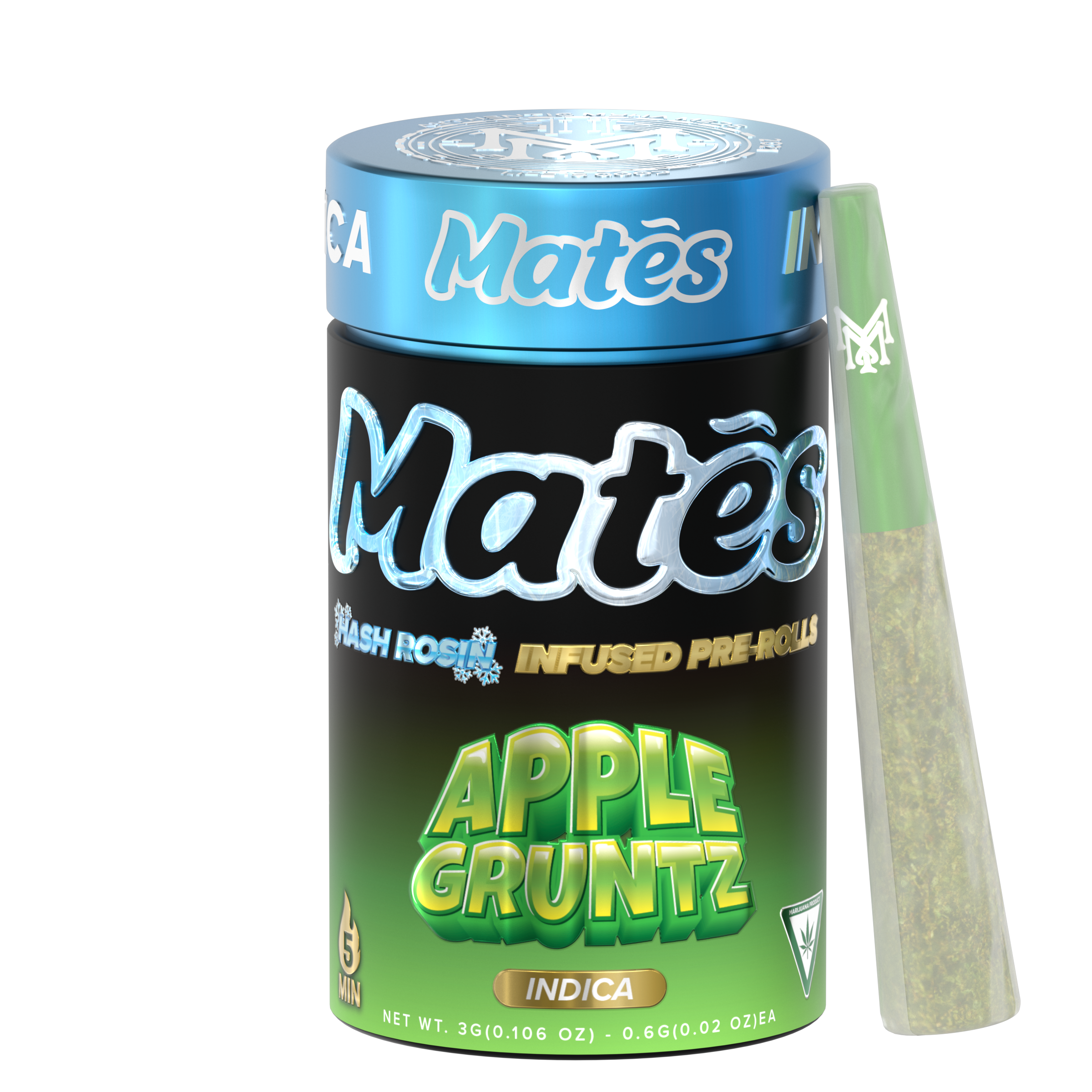 Photograph of product: Apple Gruntz | .6G au chocolat Rosin Infused Prerolls 5CT