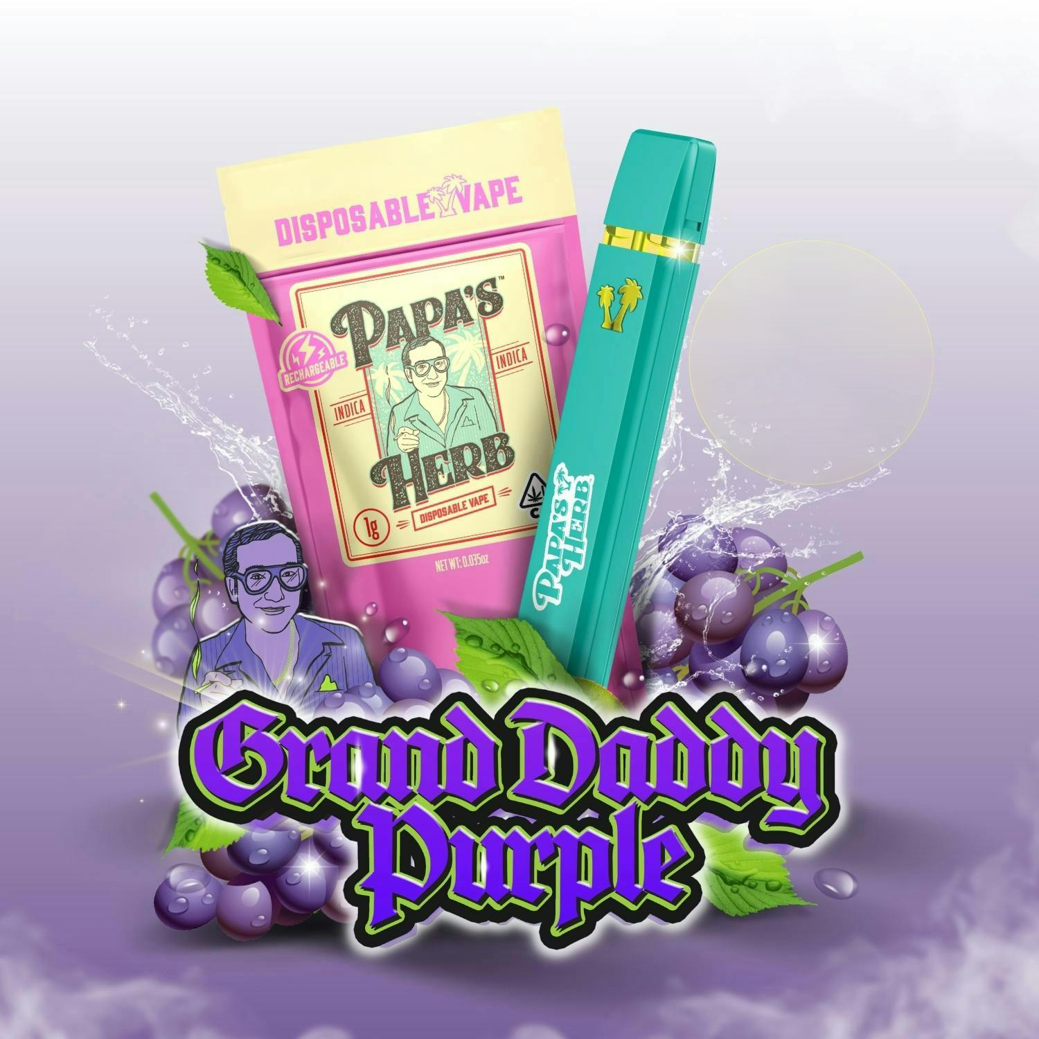 Photograph of product: Granddaddy Purple | Liquid Diamonds - 1g - AIO Vape