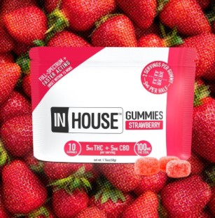 Photograph of product: In House - Strawberry 1:1 TH-oui:CBD - Gummies