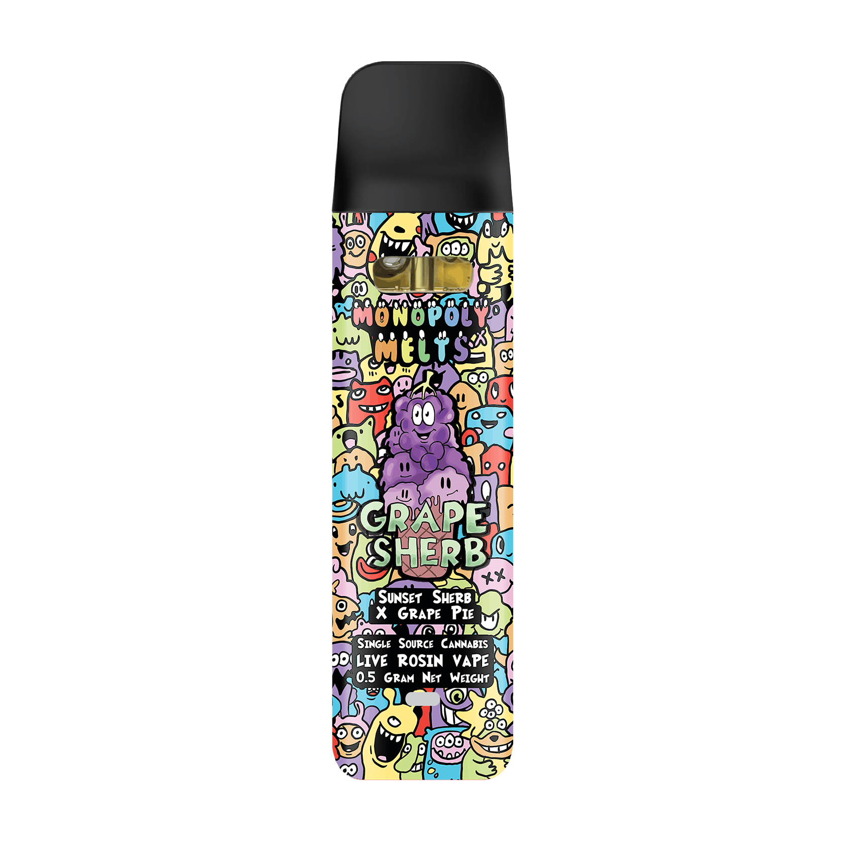 Photograph of product: Monopoly Melts | Grape Sherb Rosin Disposable