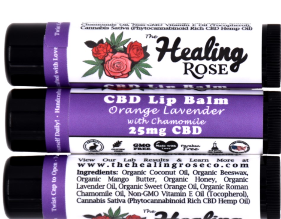 Photograph of product: Organic Orange Lavender Lip Balm - 25mg CBD