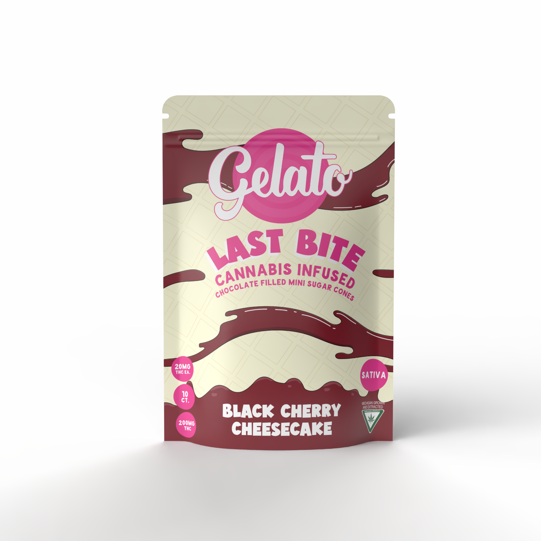 Photograph of product: GELATO | Edible | Chocolate | Last Bites | Black Cherry Cheesecake | 200mg