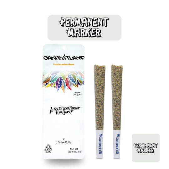Photograph of product: Preroll 2pk Permanent Marker - 2g