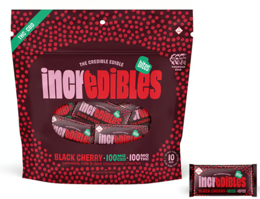 Photograph of product: Dark Chocolate Bites Black Cherry 1:1 TH-oui/CBD [10pk] | 100mg
