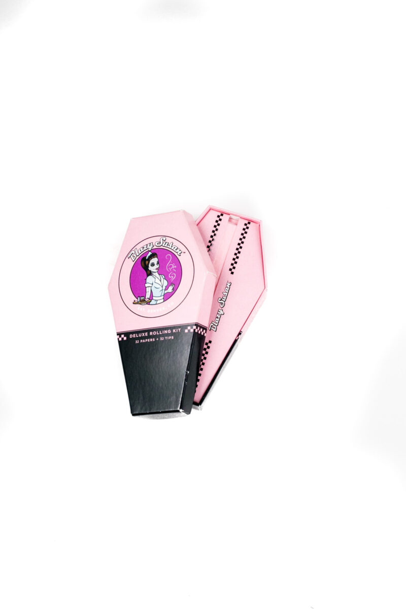 Photograph of product: Pink Rolling Paper Coffin Kit | Blazy Susan