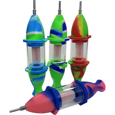 Photograph of product: 8" Silicone & Glass Shower Nectar Collector | 10mm | Assorted Colors