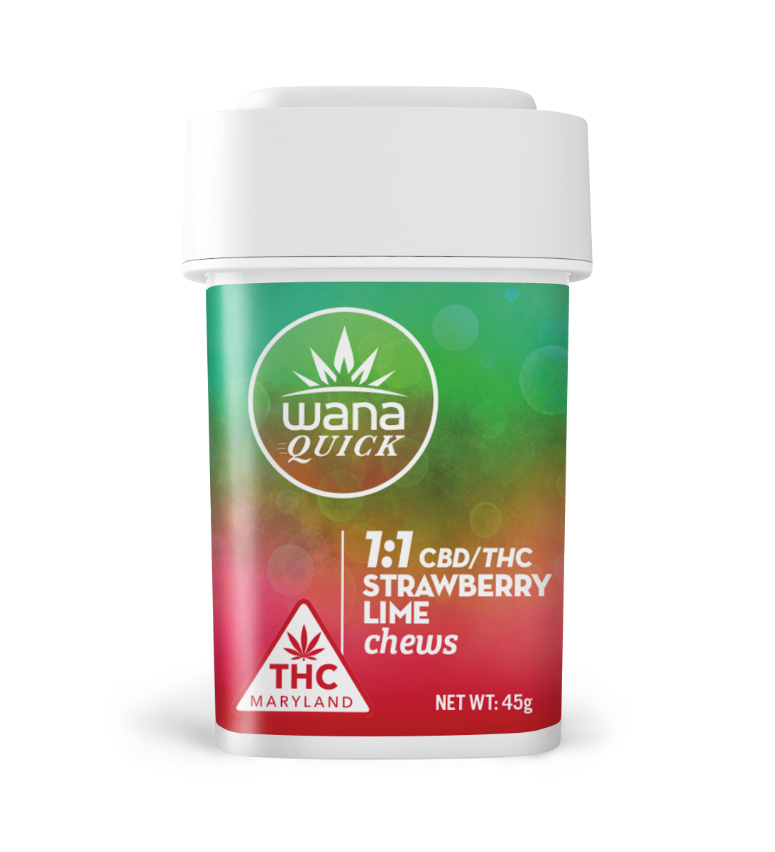 Photograph of Product: Quick Strawberry Lime 1:1 CBD/THC Chews [10 pack] | 100mg