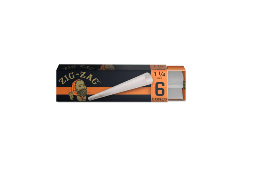 Photograph of product: ZIG ZAG 1-1/4"ULTRA THIN CONES 6CT