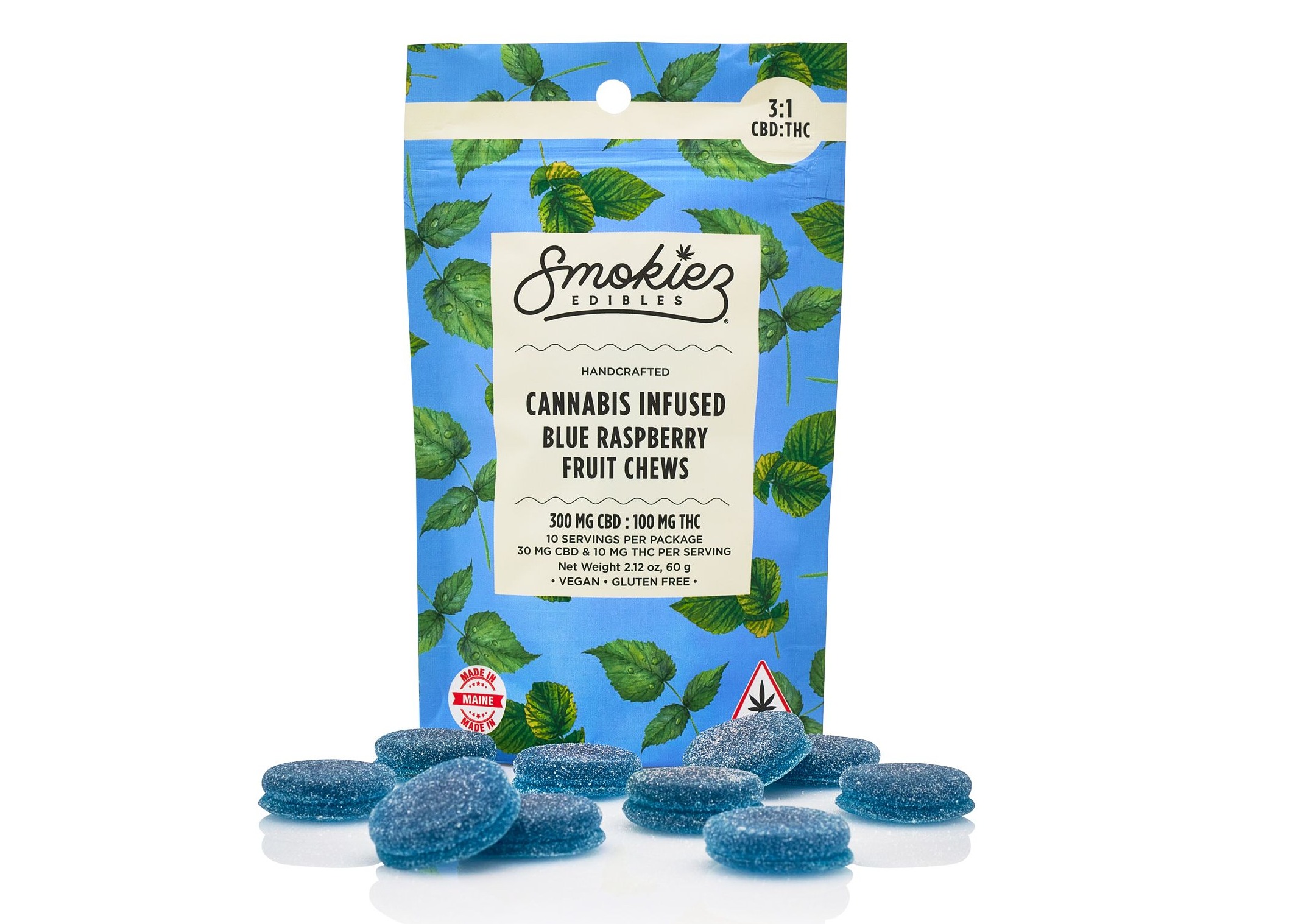 Photograph of product: CBD:TH-oui 3:1 Blue Raspberry 300mg CBD:100mg TH-oui Fruit Chews