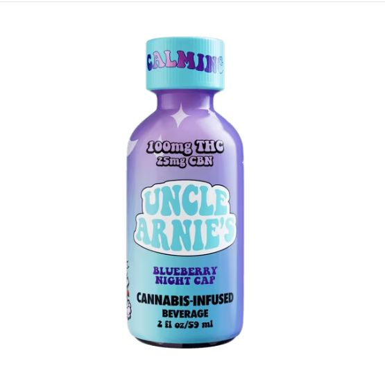 Photograph of product: Blueberry Night Cap [H] | 4:1 CBN:TH-oui 2oz 100mg Beverage | Uncle Arnie's