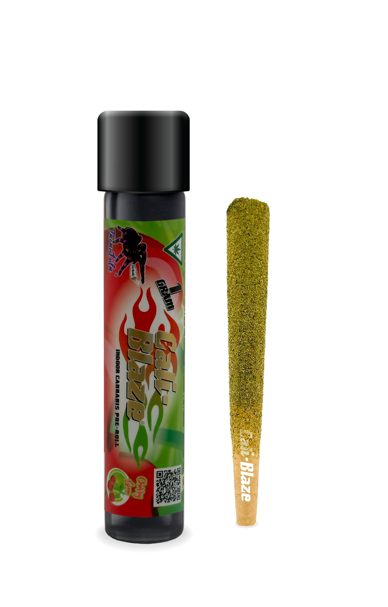 Photograph of product: Cali Blaze Cherry Lime Tarantula Infused Pre-roll | 1g