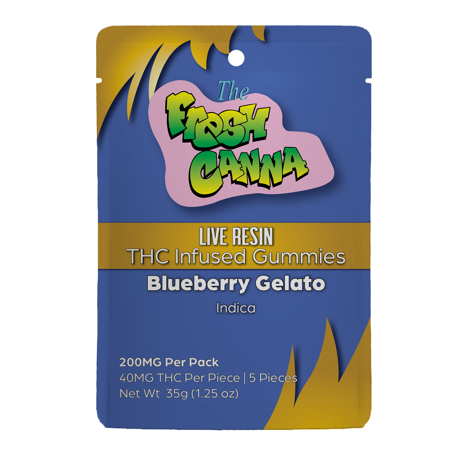 Photograph of product: Fresh Canna Blueberry Gelato Live Resin Oui'd Gummies | 200mg