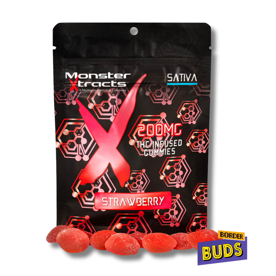 Photograph of product: Strawberry | Monster Xtracts | 200mg | Gummies
