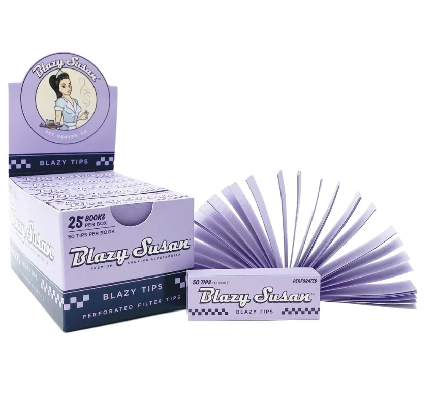 Photograph of product: Blazy Susan Purple Filter Tip - 50 Count