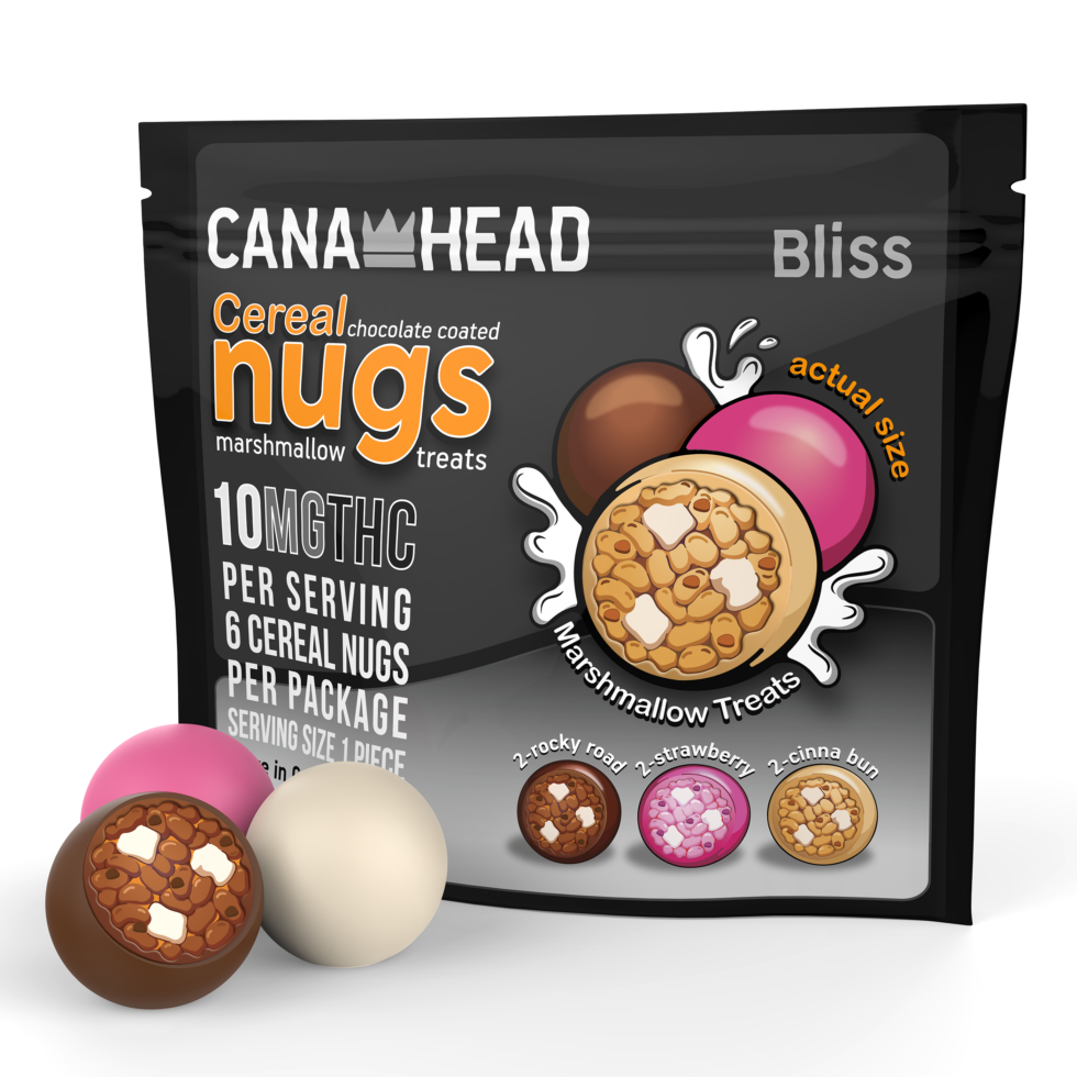 Photograph of product: Cereal Nugs | Chocolate Coated Marshmallow Treats | 60mg