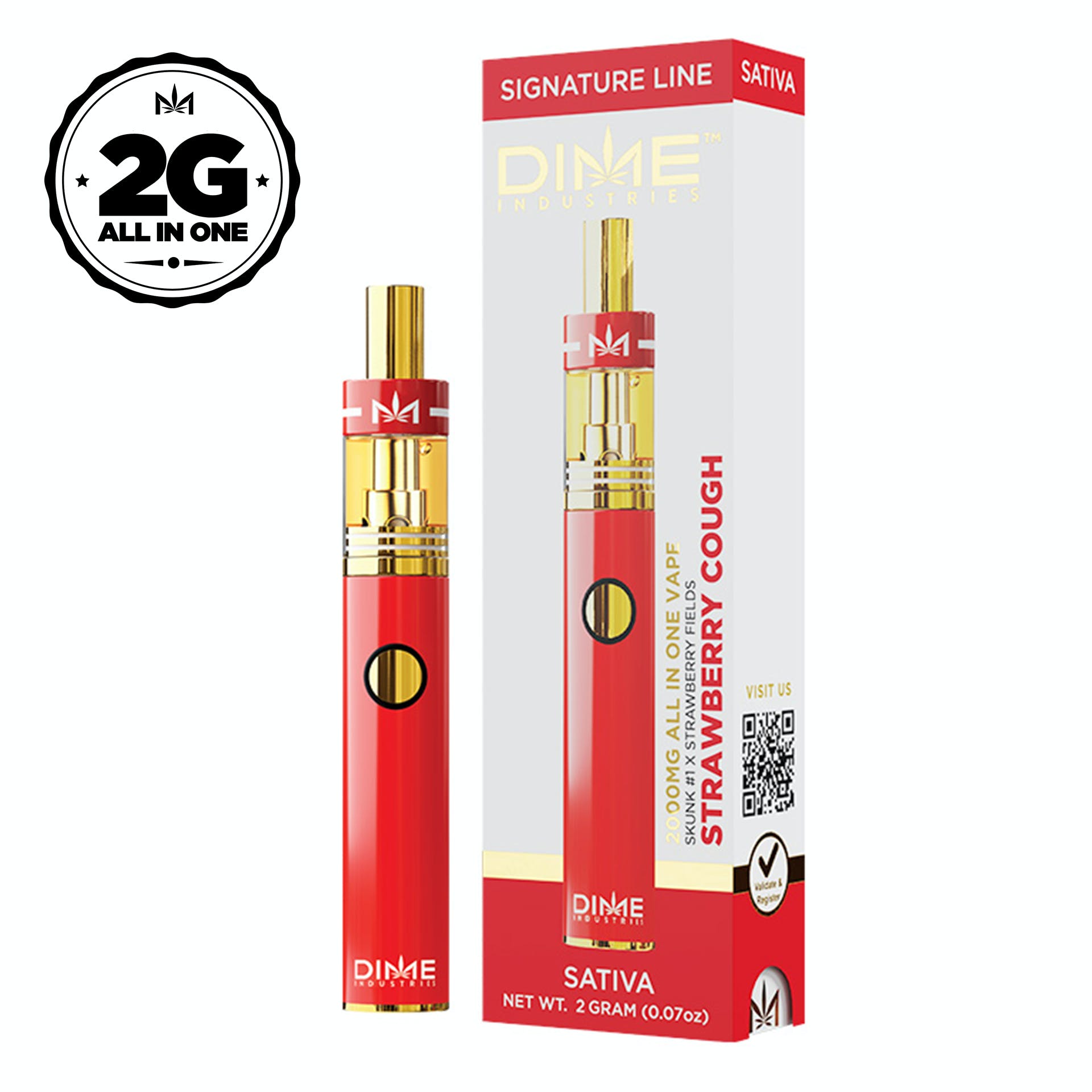 Photograph of product: DIME | Disposable Vape | Strawberry Cough | 2g