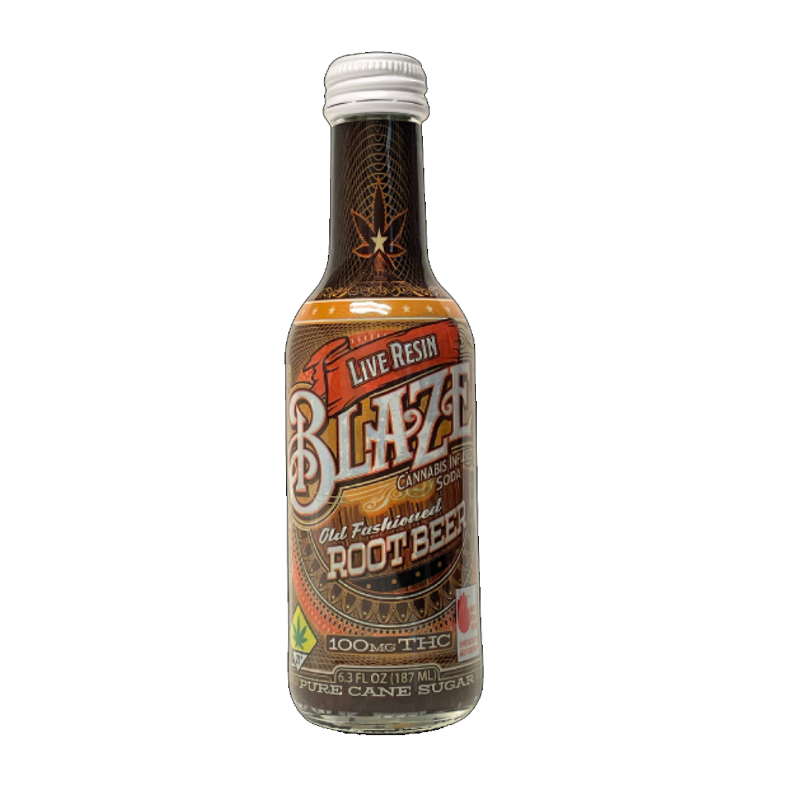 Photograph of product: Blaze Soda: Stoney Mountain Root Beer - Live Resin 100mg