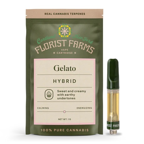 Photograph of product: Florist Farms | Gelato Vape Cart 1g | Hybrid