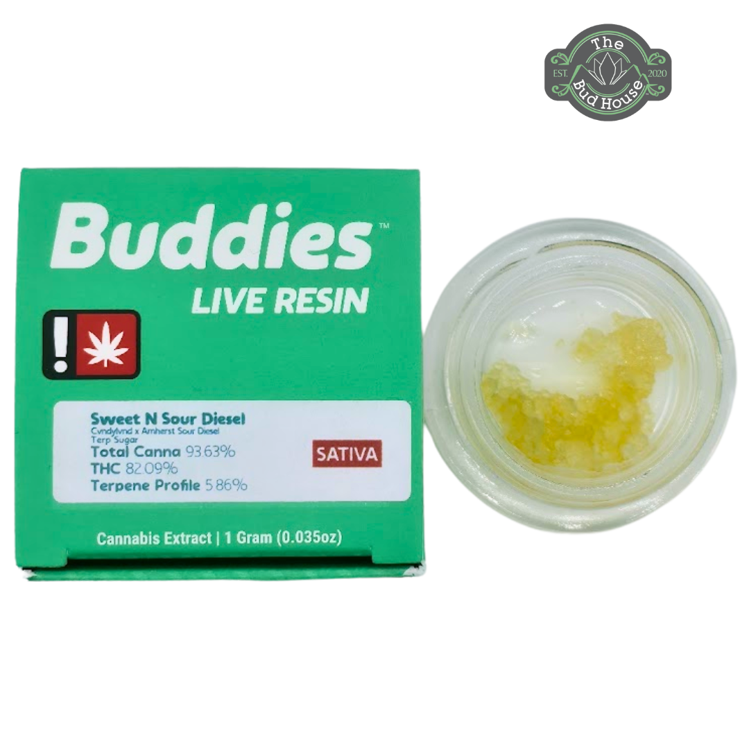 Photograph of product: Buddies 1g SWEET N SOUR DIESEL LR Terp Sugar