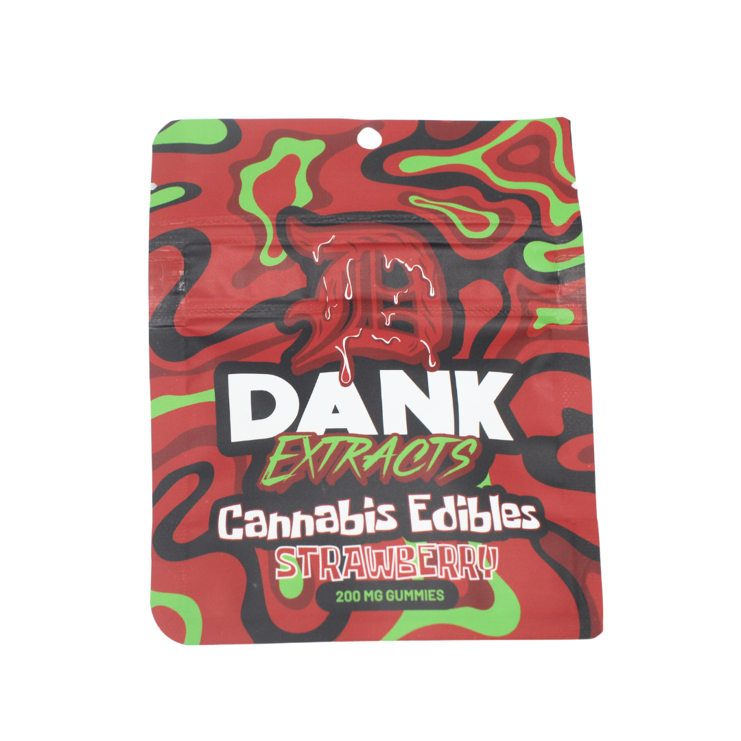 Photograph of product: Dank Extracts | Strawberry Gummies | 4x50mg | 200mg
