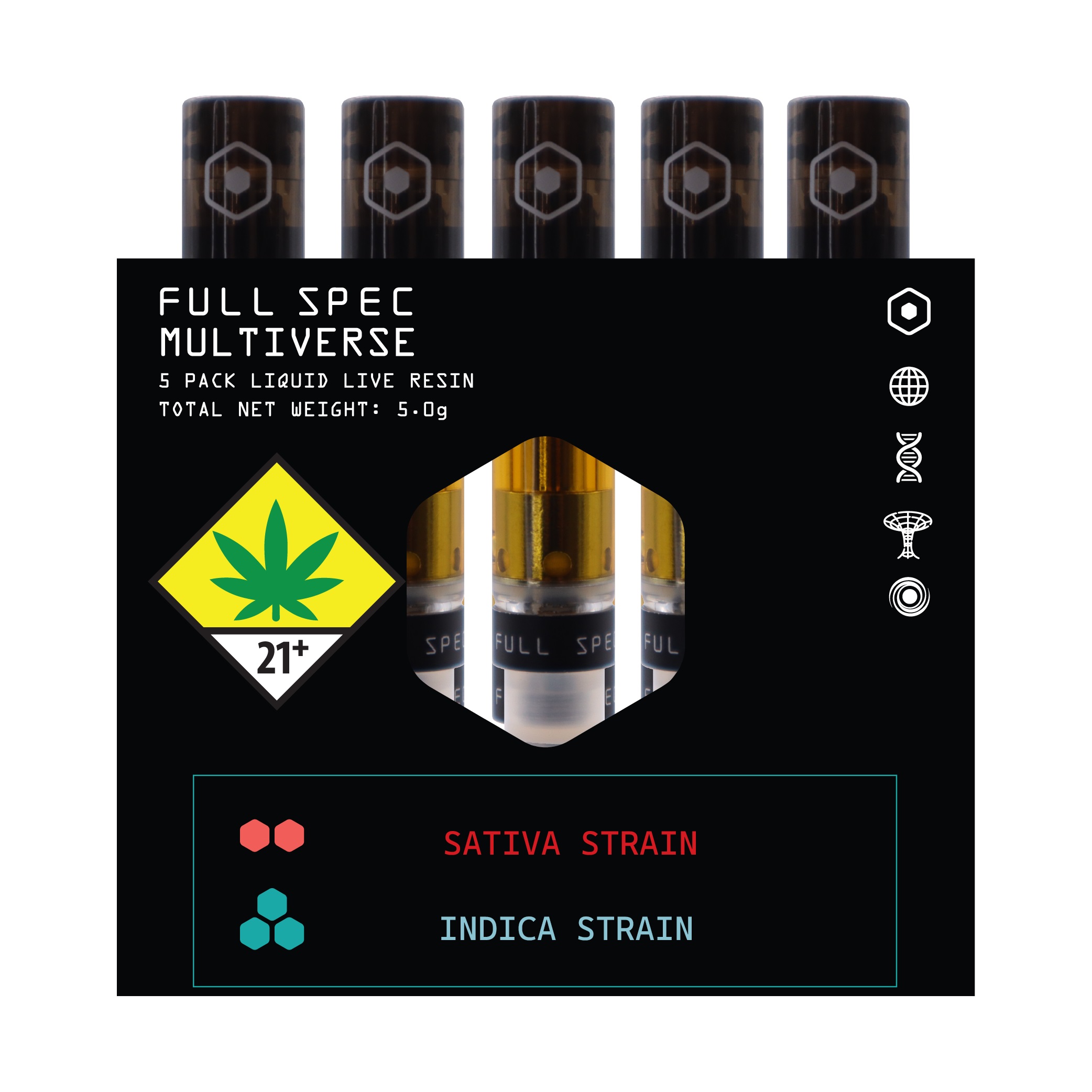 Photograph of product: Candy Apple x Slurricane Multiverse Live Resin Vape Cartridge Pack | 5x1g