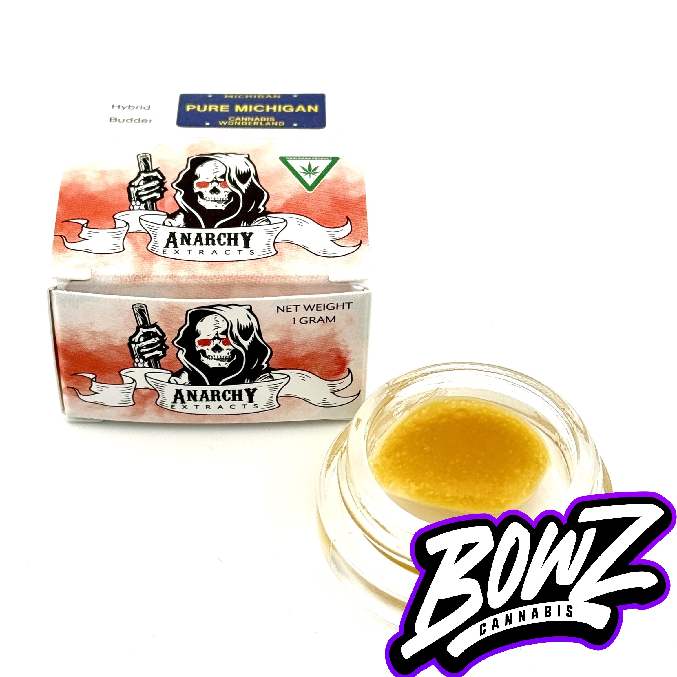 Photograph of product: Anarchy Extracts - Concentrate Budder - (1g) - Hybrid - **PURE MICHIGAN** (8/$50)