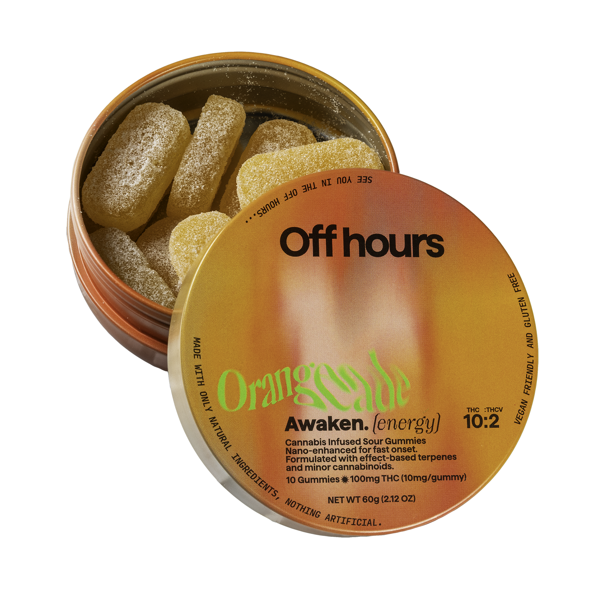 Photograph of product: Off Hours | Awaken Orangeade | 10pk 100mg Gummies