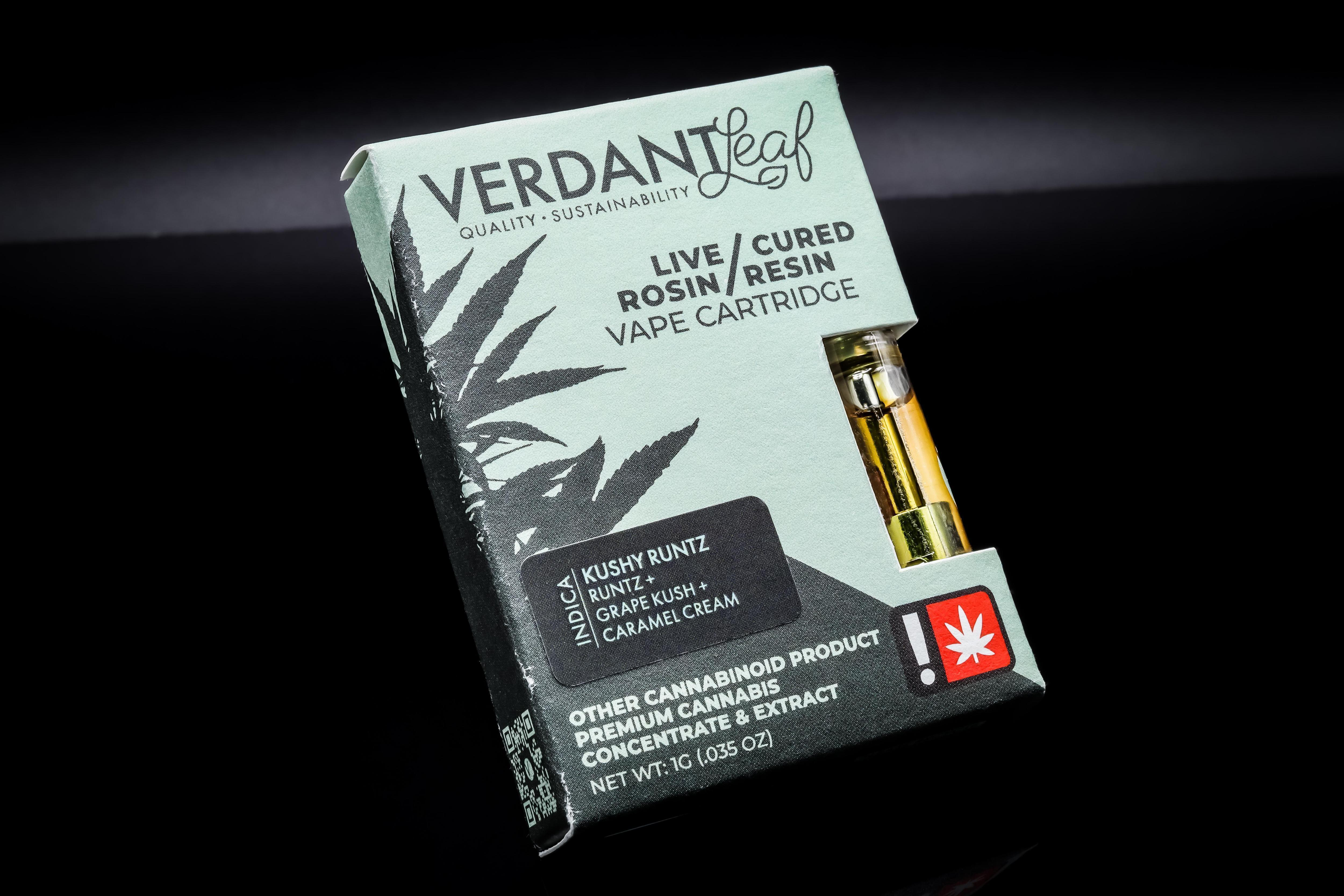 Photograph of product: Cartridge - Verdant Leaf - 1g Cured Resin / Live Rosin - Stank Department