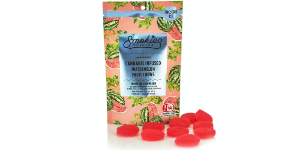 Photograph of product: Smokiez - Sour Watermelon 1:1 TH-oui/CBD - Gummy - 10ct - 200mg