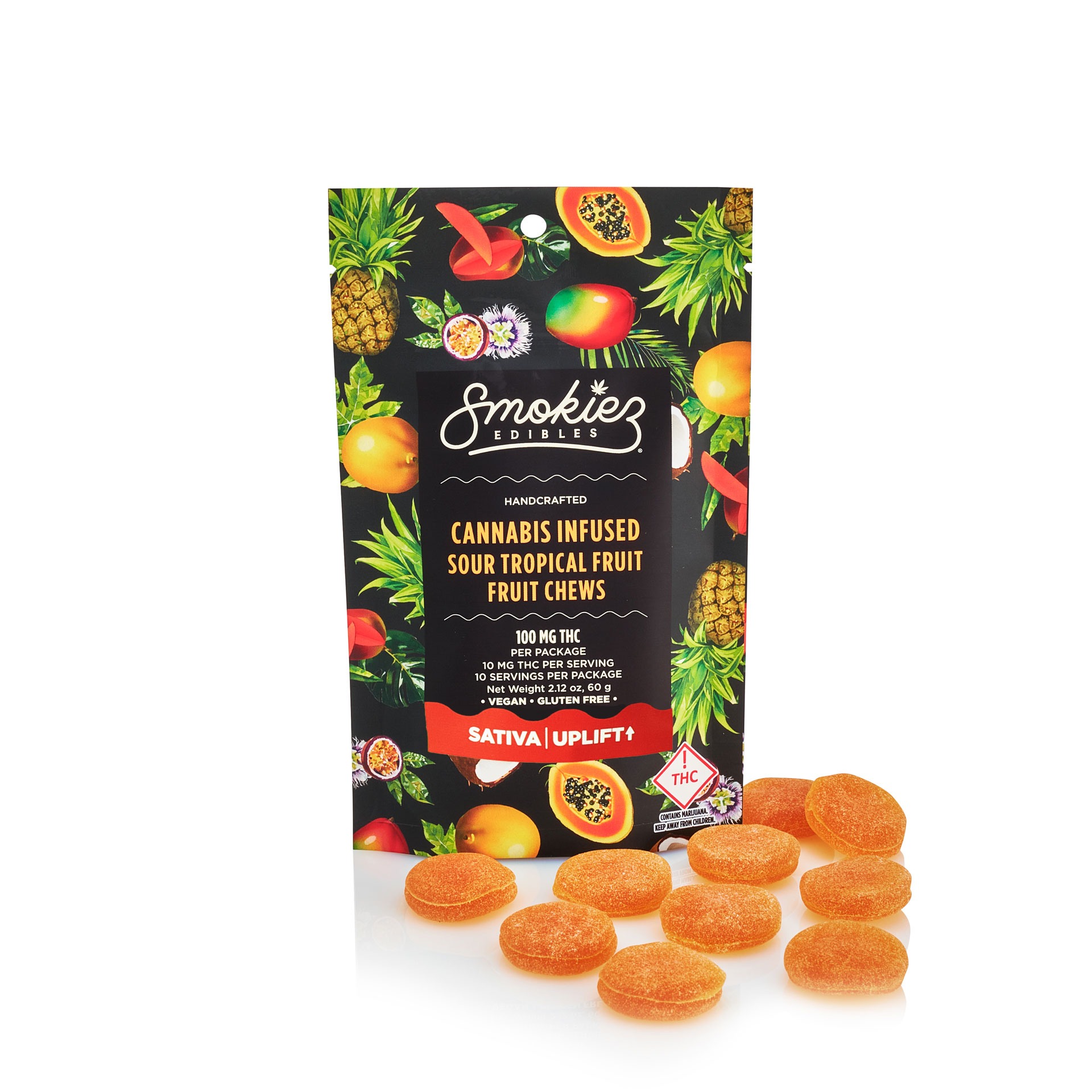 Photograph of product: Sour Tropical (H) 100mg Fruit Chews